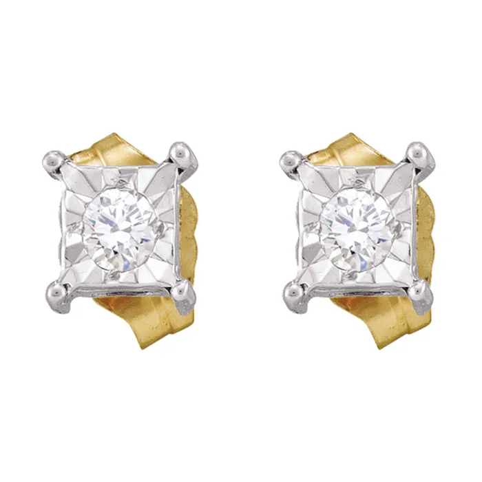 Earrings mayamila 10kt Yellow Gold Womens Round Diamond Squareshape Stud Earrings 18 Cttw Earrings mayamila 10kt Yellow Gold Womens Round Diamond Squareshape Stud Earrings 18 Cttw