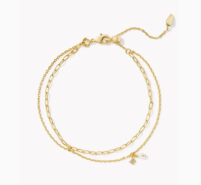 KENDRA SCOTT Bracelets KENDRA SCOTT Eve Gold Multi Strand Bracelet in White Pearl 9608863125 KENDRA SCOTT Bracelets KENDRA SCOTT Eve Gold Multi Strand Bracelet in White Pearl 9608863125