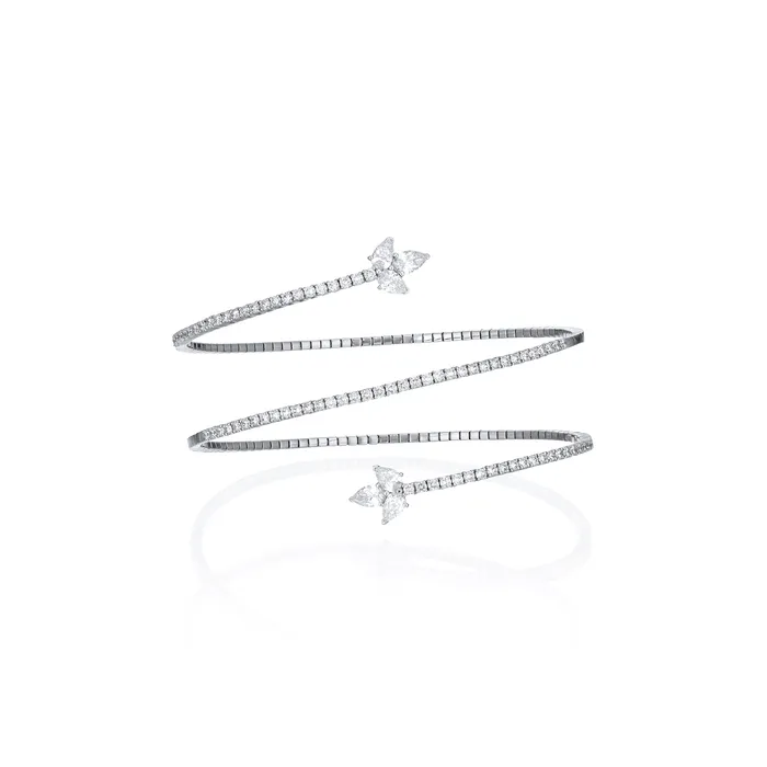 The Private Room Fine Jewelry Bracelets Spiral Diamond Flexible Bangle