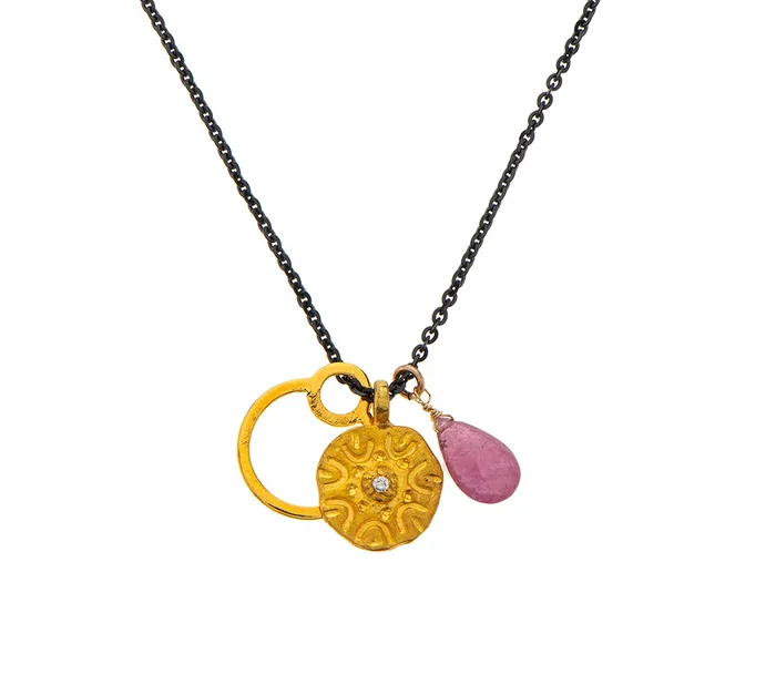 Nava Zahavi Necklaces Nava Zahavi Yellow Gold Elements Diamond and Sapphire Necklace Nava Zahavi Necklaces Nava Zahavi Yellow Gold Elements Diamond and Sapphire Necklace
