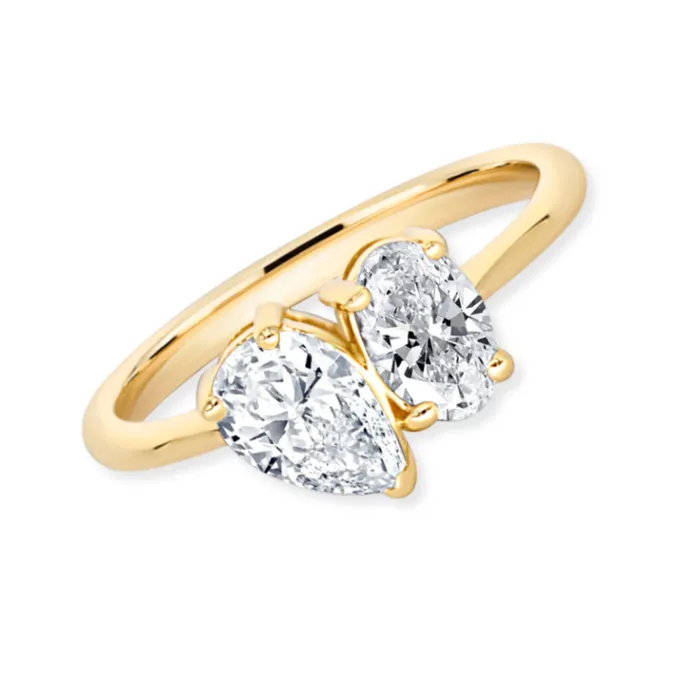 Polachecks Collection Rings Pear Shape Oval Cut Diamond Ring 120tw