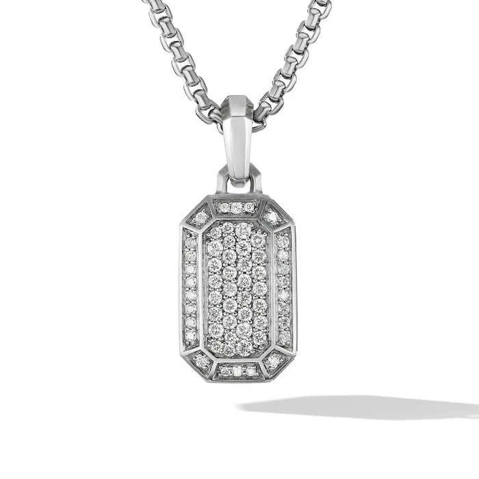 Streamline Amulet in Sterling Silver with Diamonds 22mm David Yurman Necklaces Streamline Amulet in Sterling Silver with Diamonds 22mm David Yurman Necklaces