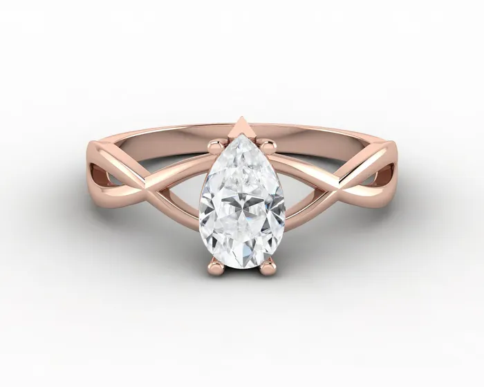 Viola 08 Ct Twisted Solitaire Pear Cut Engagement Ring Sapheena Jewelry Rings Viola 08 Ct Twisted Solitaire Pear Cut Engagement Ring Sapheena Jewelry Rings