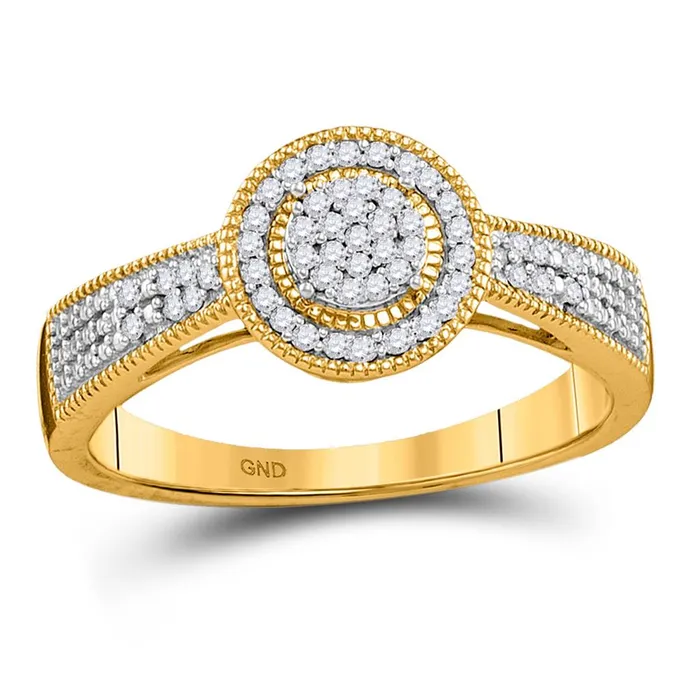 10k Yellow Gold Round Diamond Circle Cluster Ring 16 Cttw gndatlanta Rings 10k Yellow Gold Round Diamond Circle Cluster Ring 16 Cttw gndatlanta Rings