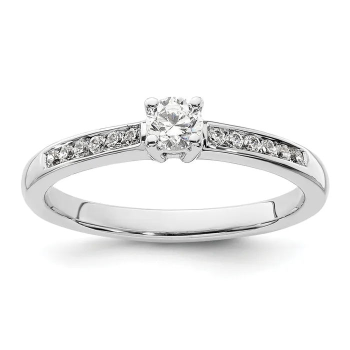 14k White Gold 13 Ct Lab Grown Diamond VSSI G Round Channel Set Shared Prong Engagement Ring Goldia Rings 14k White Gold 13 Ct Lab Grown Diamond VSSI G Round Channel Set Shared Prong Engagement Ring Goldia Rings