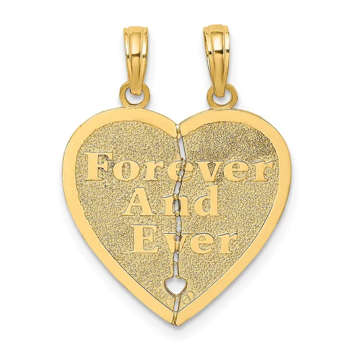 14k Yellow Gold FOREVER AND EVER BreakApart Heart Charm Goldia Charm Necklaces 14k Yellow Gold FOREVER AND EVER BreakApart Heart Charm Goldia Charm Necklaces