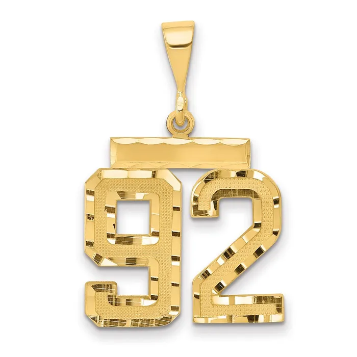 14k Yellow Gold Medium Diamondcut Number 92 Charm Goldia Charm Necklaces 14k Yellow Gold Medium Diamondcut Number 92 Charm Goldia Charm Necklaces