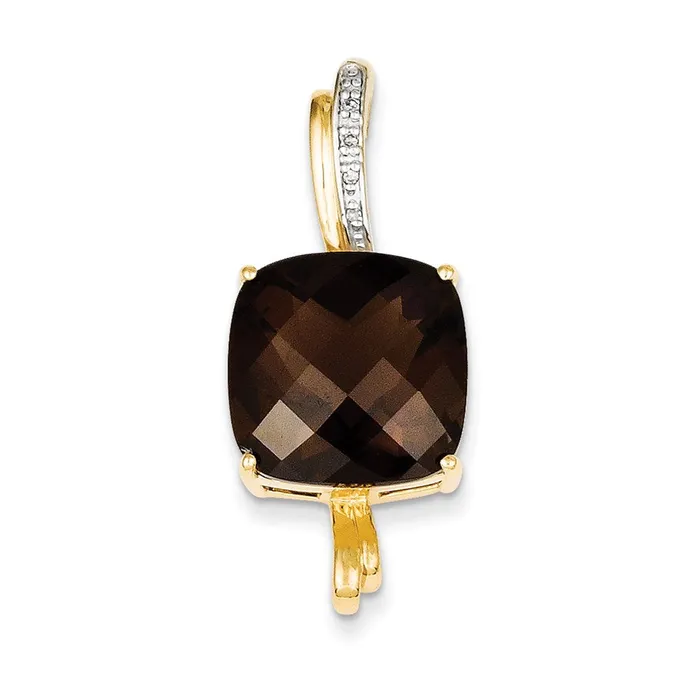 14K Yellow Gold Smoky Quartz u0026 Real Diamond Pendant Goldia PreStyled Sets 14K Yellow Gold Smoky Quartz u0026 Real Diamond Pendant Goldia PreStyled Sets