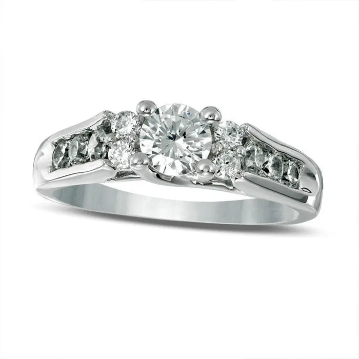 51mm LabCreated White Sapphire Engagement Ring in Sterling Silver Goldia Rings 51mm LabCreated White Sapphire Engagement Ring in Sterling Silver Goldia Rings