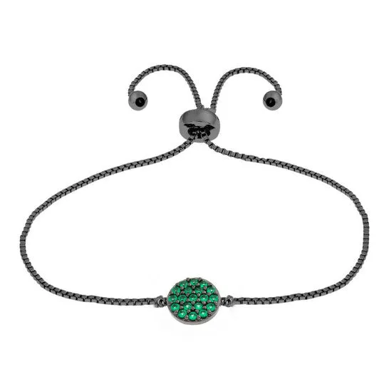 Bracelets JMS always Original Elegant Confetti Womens 18K Black Gold Plated Green CZ Simulated Diamond Circle Adjustable Bolo Bracelet Bracelets JMS always Original Elegant Confetti Womens 18K Black Gold Plated Green CZ Simulated Diamond Circle Adjustable Bolo Bracelet