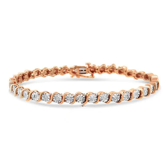 Bracelets Original Haus of Brilliance 14K Rose Gold Plated 925 Sterling Silver 14 Cttw Diamond Round S Link Tennis Bracelet 7 JMS always Bracelets Original Haus of Brilliance 14K Rose Gold Plated 925 Sterling Silver 14 Cttw Diamond Round S Link Tennis Bracelet 7 JMS always