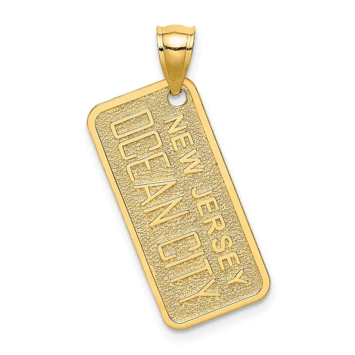 Charm Necklaces Goldia 14k Yellow Gold Textured OCEAN CITY NJ License Plate Charm Charm Necklaces Goldia 14k Yellow Gold Textured OCEAN CITY NJ License Plate Charm