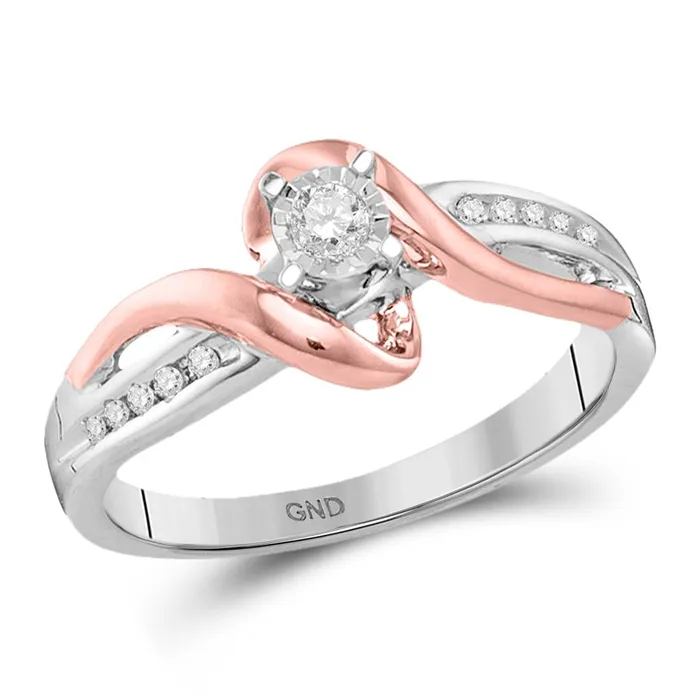 gndatlanta Rings 10k Twotone Gold Round Diamond Solitaire Bridal Engagement Ring 18 Cttw gndatlanta Rings 10k Twotone Gold Round Diamond Solitaire Bridal Engagement Ring 18 Cttw