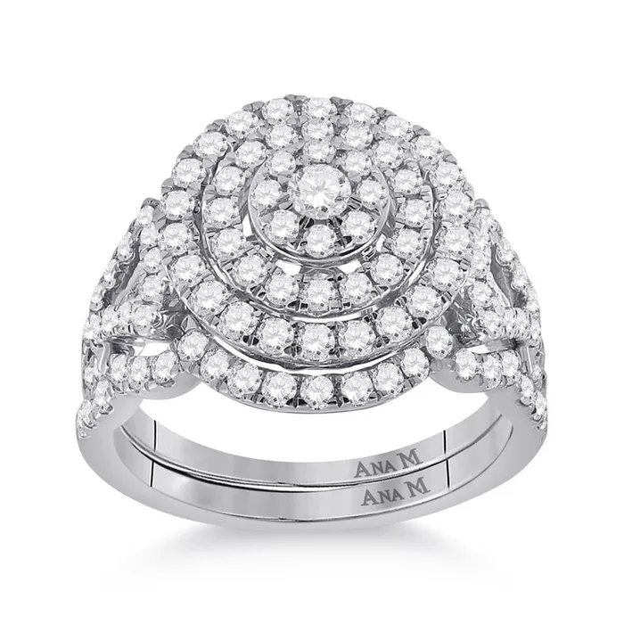 gndatlanta Rings 14k White Gold Round Diamond Bridal Wedding Ring Set 113 Cttw gndatlanta Rings 14k White Gold Round Diamond Bridal Wedding Ring Set 113 Cttw
