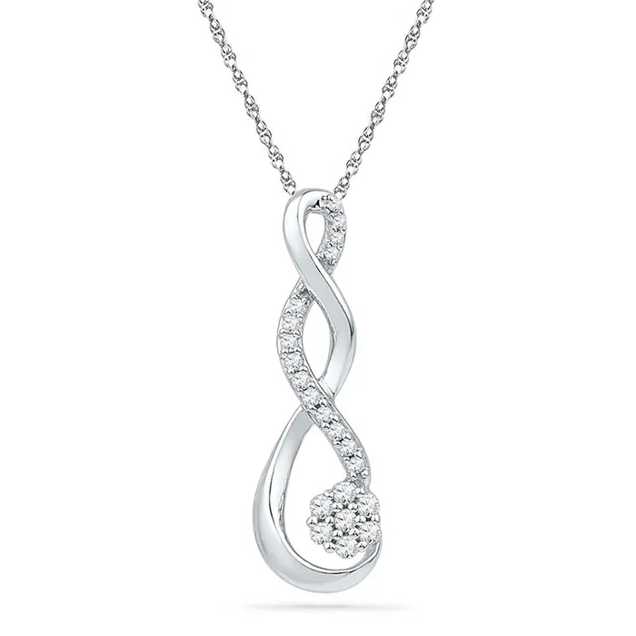 gndatlanta Rings 14k White Gold Round Diamond Infinity Cluster Pendant 16 Cttw gndatlanta Rings 14k White Gold Round Diamond Infinity Cluster Pendant 16 Cttw