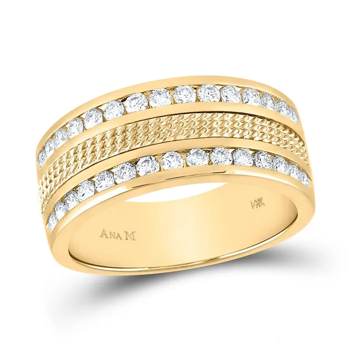 gndatlanta Rings 14k Yellow Gold Round Diamond Wedding Band Ring 1 Cttw gndatlanta Rings 14k Yellow Gold Round Diamond Wedding Band Ring 1 Cttw