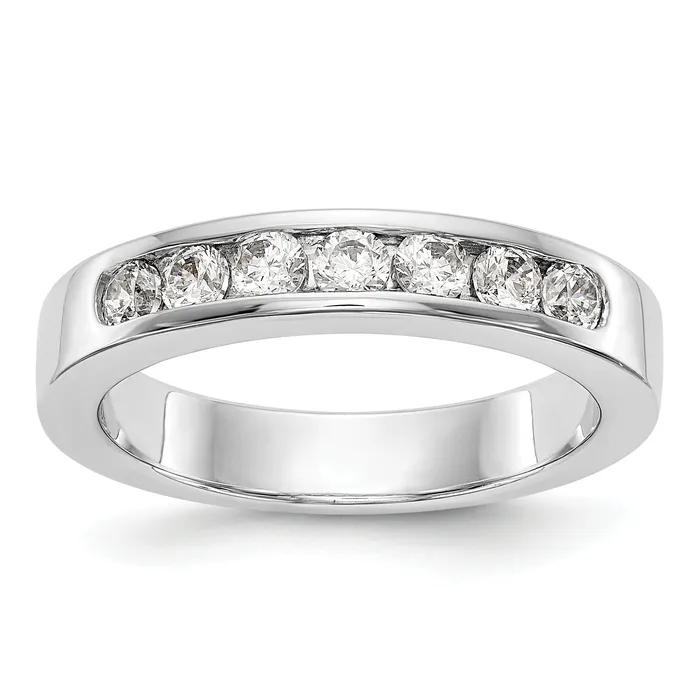 Goldia 049ct CZ Solid Real 14K White Gold 7Stone Channel Wedding Band Ring Rings Goldia 049ct CZ Solid Real 14K White Gold 7Stone Channel Wedding Band Ring Rings