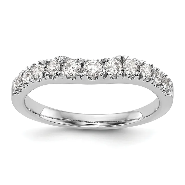 Goldia Rings 042ct CZ Solid Real 14k White Gold Wedding Wedding Band Ring Goldia Rings 042ct CZ Solid Real 14k White Gold Wedding Wedding Band Ring