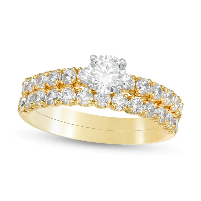 Goldia Rings 15 CT TW Natural Diamond Bridal Engagement Ring Set in Solid 14K Gold Goldia Rings 15 CT TW Natural Diamond Bridal Engagement Ring Set in Solid 14K Gold