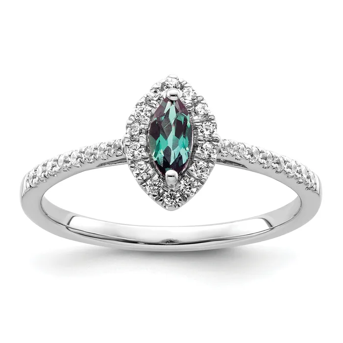 Goldia Rings 14k White Gold 15 Ct Lab Grown Diamond VSSI G and Lab Created Alexandrite June Birthstone Ring Goldia Rings 14k White Gold 15 Ct Lab Grown Diamond VSSI G and Lab Created Alexandrite June Birthstone Ring