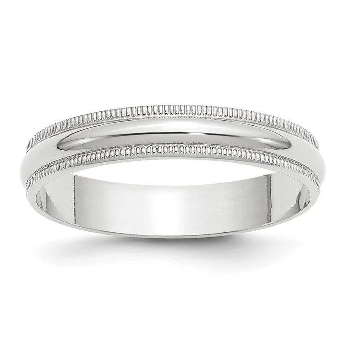 Goldia Rings Solid 10K White Gold 4mm Light Weight Milgrain Half Round MensWomens Wedding Band Ring Size 5 Goldia Rings Solid 10K White Gold 4mm Light Weight Milgrain Half Round MensWomens Wedding Band Ring Size 5