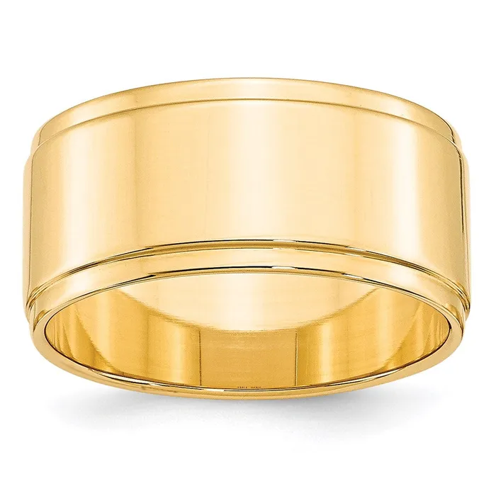 Goldia Rings Solid 10K Yellow Gold 10mm Flat with Step Edge MensWomens Wedding Band Ring Size 10 Goldia Rings Solid 10K Yellow Gold 10mm Flat with Step Edge MensWomens Wedding Band Ring Size 10