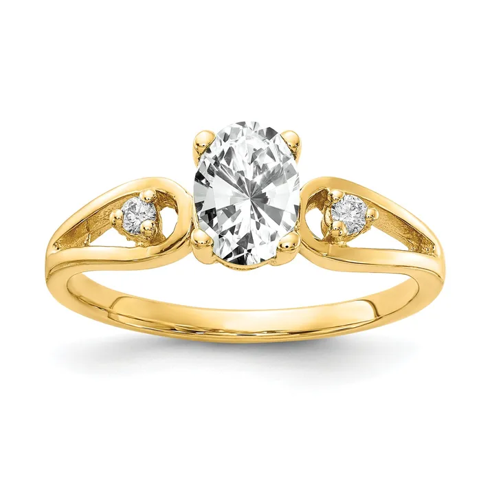 Goldia Rings Solid 14k Yellow Gold 7x5mm Oval Cubic Zirconia AAA Simulated CZ Ring Goldia Rings Solid 14k Yellow Gold 7x5mm Oval Cubic Zirconia AAA Simulated CZ Ring