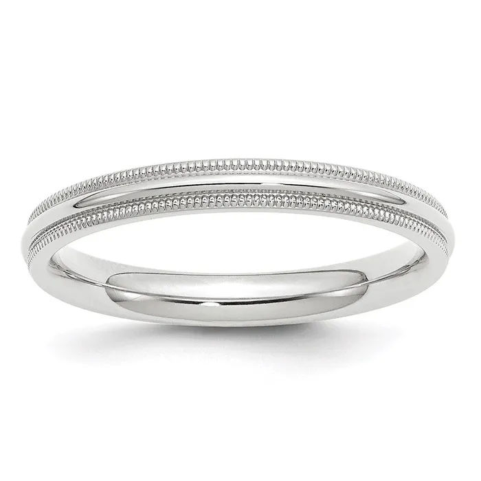 Goldia Rings Solid 18K White Gold 3mm Milgrain Comfort Fit MensWomens Wedding Band Ring Size 13 Goldia Rings Solid 18K White Gold 3mm Milgrain Comfort Fit MensWomens Wedding Band Ring Size 13