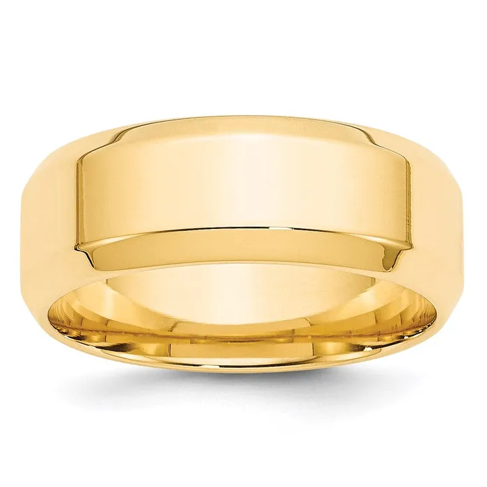 Goldia Rings Solid 18K Yellow Gold 8mm Bevel Edge Comfort Fit MensWomens Wedding Band Ring Size 55 Goldia Rings Solid 18K Yellow Gold 8mm Bevel Edge Comfort Fit MensWomens Wedding Band Ring Size 55