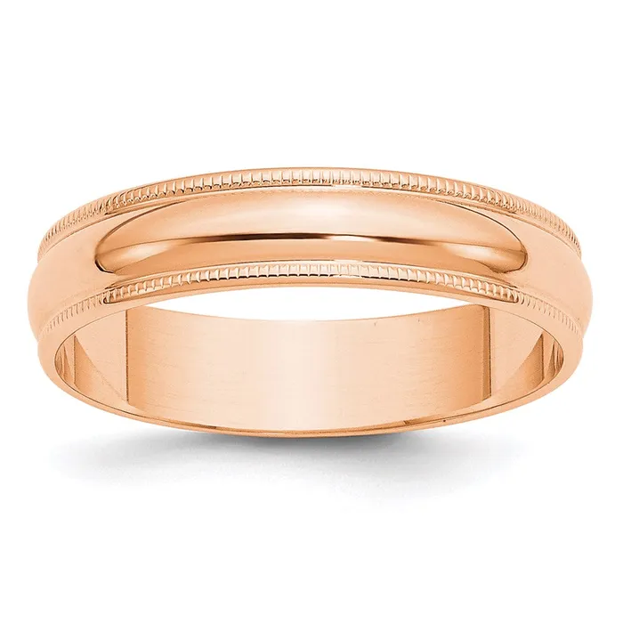 Goldia Rings Solid 18K Yellow Gold Rose Gold 5mm Light Weight Milgrain Half Round MensWomens Wedding Band Ring Size 9 Goldia Rings Solid 18K Yellow Gold Rose Gold 5mm Light Weight Milgrain Half Round MensWomens Wedding Band Ring Size 9