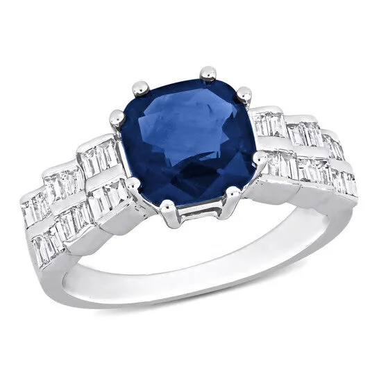 JMS always Rings Original Amour 3 CT TGW Sapphire and 13 CT TDW Diamond Ring in 18k White Gold JMS always Rings Original Amour 3 CT TGW Sapphire and 13 CT TDW Diamond Ring in 18k White Gold