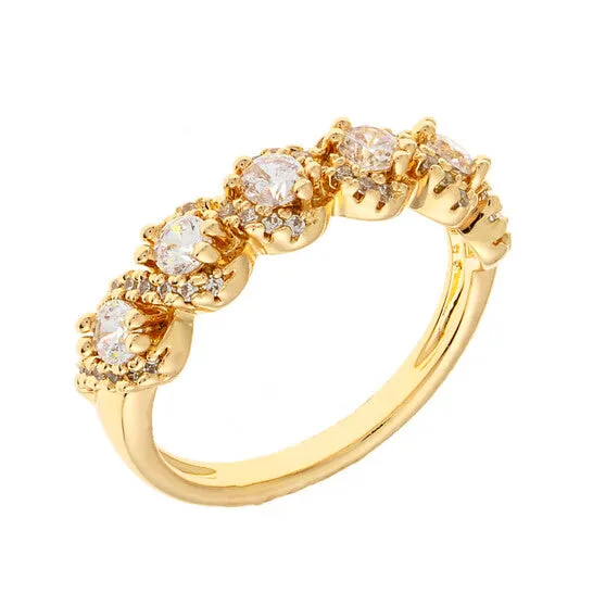 JMS always Rings Original Elegant Confetti Womens 18K Yellow Gold Plated CZ Simulated Diamond Half Eternity Ring JMS always Rings Original Elegant Confetti Womens 18K Yellow Gold Plated CZ Simulated Diamond Half Eternity Ring