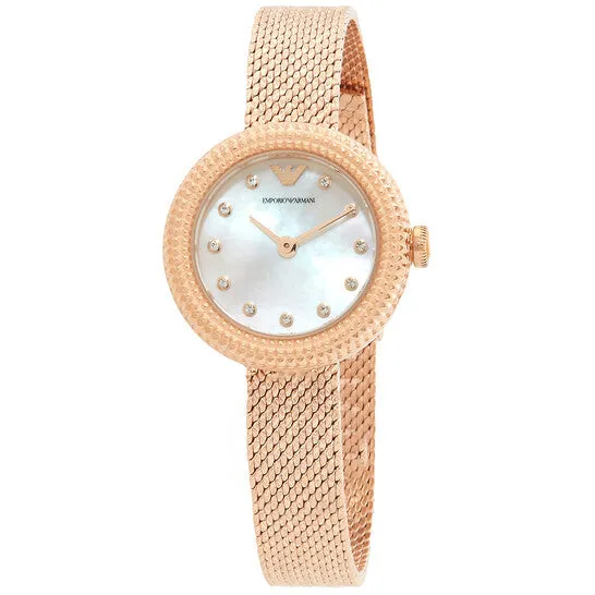 JMS always Watches Original Emporio Armani Rosa Quartz Crystal White Dial Ladies Watch AR11416 JMS always Watches Original Emporio Armani Rosa Quartz Crystal White Dial Ladies Watch AR11416