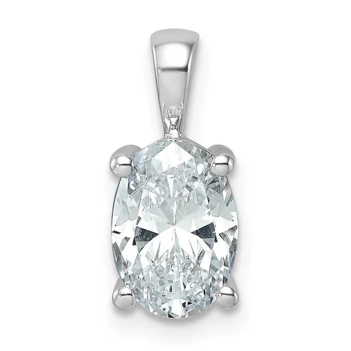 Necklaces Goldia 14k White Gold 2 Ct Lab Grown Diamond VSSI G Oval Four Prong Pendant Necklaces Goldia 14k White Gold 2 Ct Lab Grown Diamond VSSI G Oval Four Prong Pendant