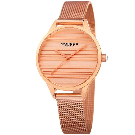 Original Akribos XXIV Quartz Rose Dial Ladies Watch AK1005RG JMS always Watches Original Akribos XXIV Quartz Rose Dial Ladies Watch AK1005RG JMS always Watches