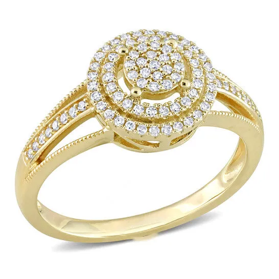 Original Amour 10k Yellow Gold 14 CT TDW Diamond Halo Engagement Ring JMS always Rings Original Amour 10k Yellow Gold 14 CT TDW Diamond Halo Engagement Ring JMS always Rings