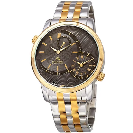 Original August Steiner Quartz Dual Time Grey Dial Twotone Mens Watch AS8210TTG JMS always Rings Original August Steiner Quartz Dual Time Grey Dial Twotone Mens Watch AS8210TTG JMS always Rings