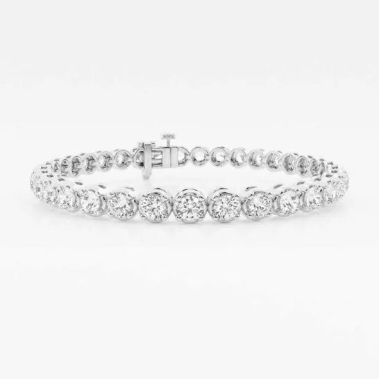 Original Brilliant Diamond 14K White Gold 8 ctw Round Lab Grown Diamond Four Prong Tennis Bracelet 7 Inches FG SI1 JMS always Bracelets Original Brilliant Diamond 14K White Gold 8 ctw Round Lab Grown Diamond Four Prong Tennis Bracelet 7 Inches FG SI1 JMS always Bracelets
