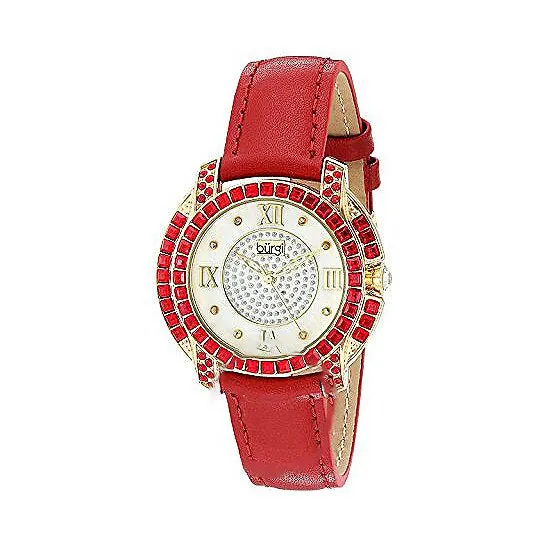 Original Burgi Mother of Pearl Dial Red Leather Ladies Watch BUR156RD JMS always Watches Original Burgi Mother of Pearl Dial Red Leather Ladies Watch BUR156RD JMS always Watches