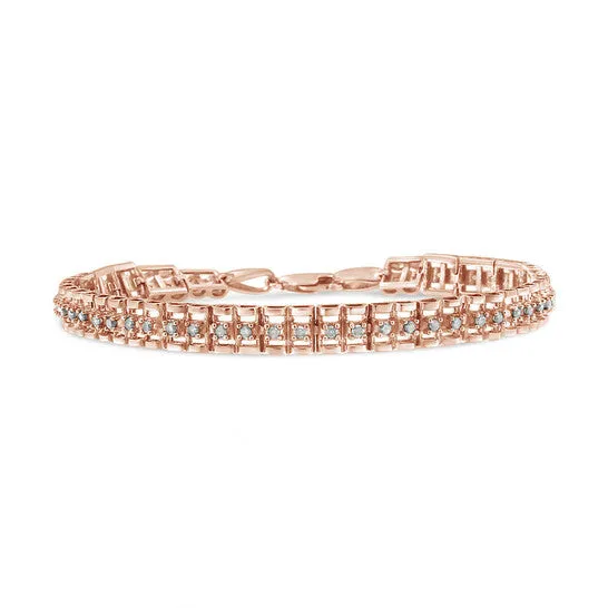Original Haus of Brilliance 10K Rose Gold Plated 925 Sterling Silver 12 Cttw Diamond DoubleLink 7 Tennis Bracelet IJ Color I3 Clarity JMS always Bracelets Original Haus of Brilliance 10K Rose Gold Plated 925 Sterling Silver 12 Cttw Diamond DoubleLink 7 Tennis Bracelet IJ Color I3 Clarity JMS always Bracelets