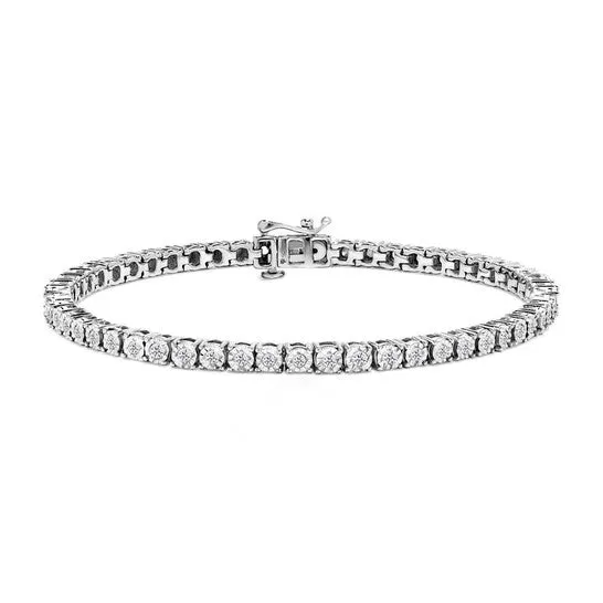 Original Haus of Brilliance 925 Sterling Silver 10 Cttw MiracleSet Diamond Round Faceted Bezel Tennis Bracelet IJ Color I3 Clarity 10 JMS always Bracelets Original Haus of Brilliance 925 Sterling Silver 10 Cttw MiracleSet Diamond Round Faceted Bezel Tennis Bracelet IJ Color I3 Clarity 10 JMS always Bracelets