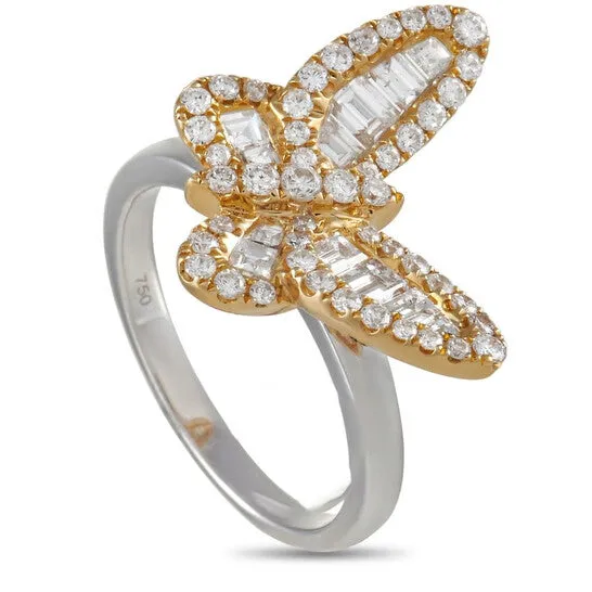 Original LB Exclusive 18K White and Yellow Gold 133 ct Diamond Butterfly Ring JMS always Rings Original LB Exclusive 18K White and Yellow Gold 133 ct Diamond Butterfly Ring JMS always Rings