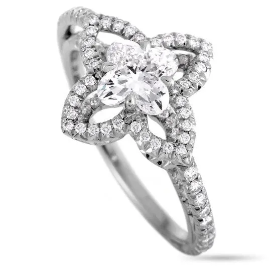 Original PreOwned Louis Vuitton Monogram Fusion Platinum and Diamond Engagement Ring JMS always Rings Original PreOwned Louis Vuitton Monogram Fusion Platinum and Diamond Engagement Ring JMS always Rings