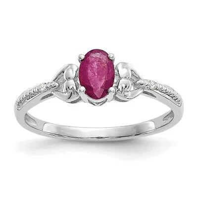 Real 6x4mm Oval Ruby Diamond Ring 14K White Gold July Birthstone Jewelry Goldiacom Rings Real 6x4mm Oval Ruby Diamond Ring 14K White Gold July Birthstone Jewelry Goldiacom Rings