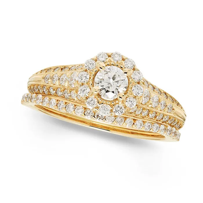Rings 10 CT TW Certified Natural Diamond Frame Bridal Engagement Ring Set in Solid 14K Gold II1 Goldia Rings 10 CT TW Certified Natural Diamond Frame Bridal Engagement Ring Set in Solid 14K Gold II1 Goldia