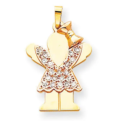 Rings 14k Two tone AAA Diamond kid pendant goldiaca