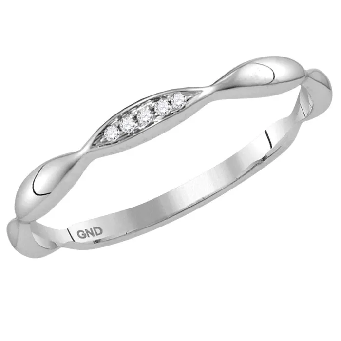 Rings 14k White Gold Round Diamond Contour Stackable Band Ring 02 Cttw gndatlanta Rings 14k White Gold Round Diamond Contour Stackable Band Ring 02 Cttw gndatlanta
