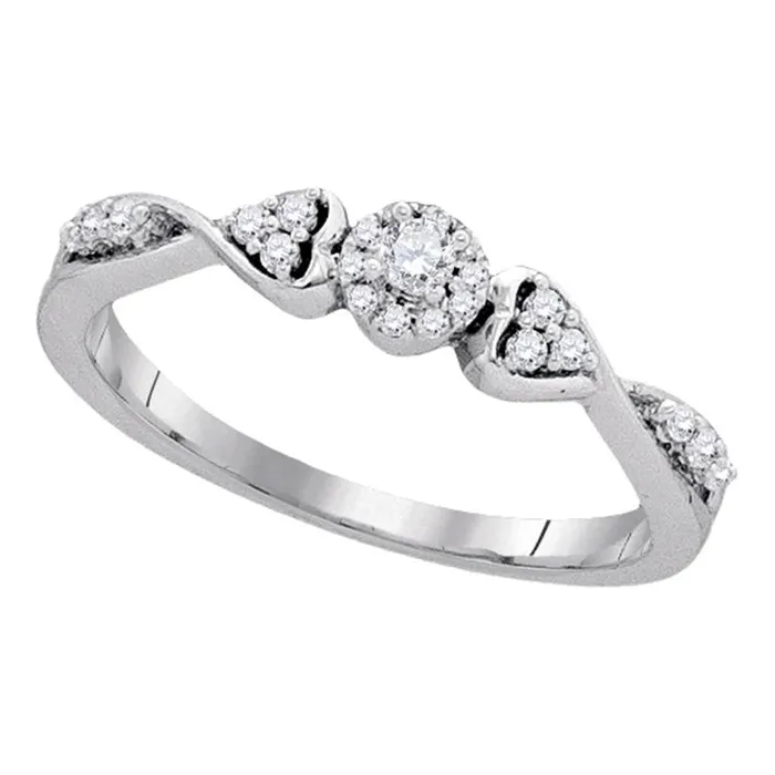 Rings gndatlanta 14k White Gold Round Diamond Cluster Promise Ring 15 Cttw Rings gndatlanta 14k White Gold Round Diamond Cluster Promise Ring 15 Cttw
