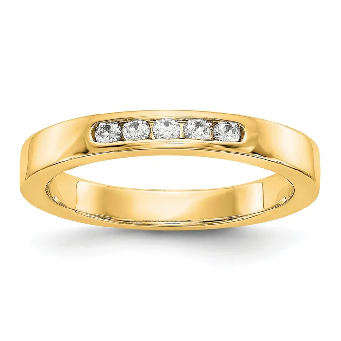 Rings Goldia 014ct CZ Solid Real 14K Yellow Gold 519mm Stone Channel Wedding Band Ring Rings Goldia 014ct CZ Solid Real 14K Yellow Gold 519mm Stone Channel Wedding Band Ring