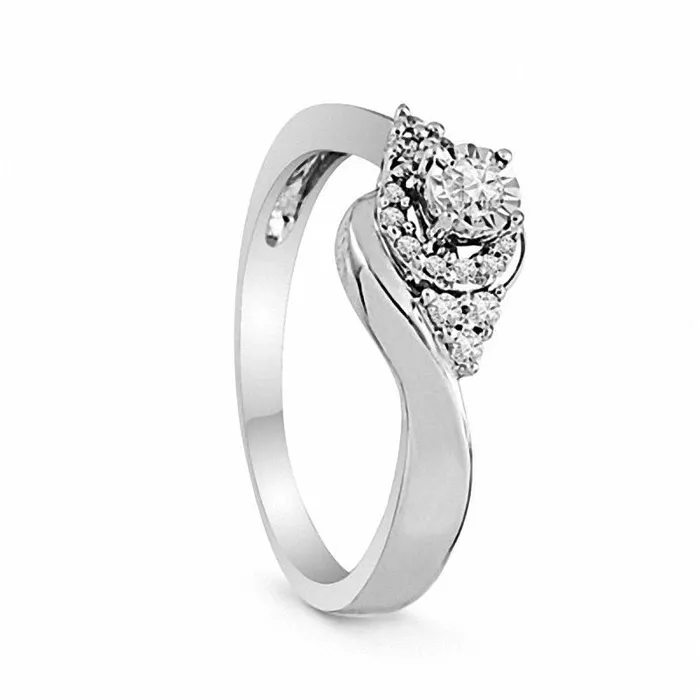 Rings Goldia 020 CT TW Natural Diamond Cluster Promise Ring in Sterling Silver Rings Goldia 020 CT TW Natural Diamond Cluster Promise Ring in Sterling Silver
